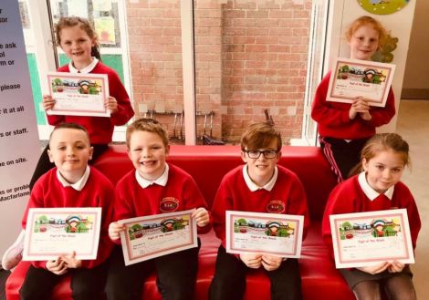 It was all smiles today as Leo, Kalleigh, Kayla, Reece, Blake and Eva were awarded the Pupil of the Week accolades.