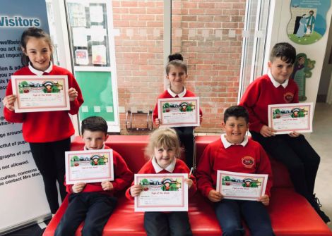 Our first Pupil of the Week recipients in May were Chloe, Jake, Holly, Louis, Leo and Caitlín. Very well deserved by all.